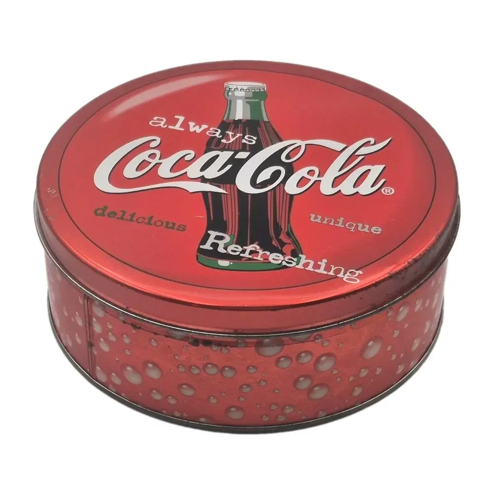 Always Coca-Cola Round Red Tin with Lid 6.5x2.5